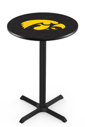 Iowa L211 Black Wrinkle Logo Table