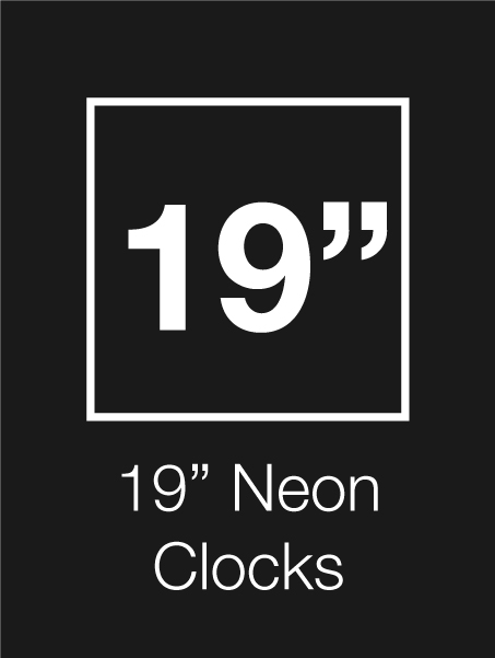 19" Logo Neon Clocks