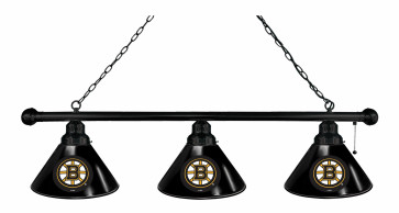 Boston Bruins Logo 3 Shade Billiard Light with a Black Frame