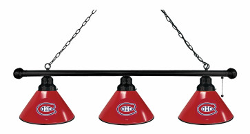 Montreal Canadiens Logo 3 Shade Billiard Light in Black Finish