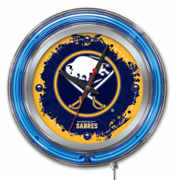 Buffalo Sabres Logo Neon Clock 15 inch