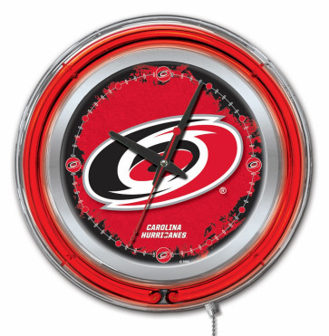 Carolina Hurricanes Logo Neon Clock 15 inch