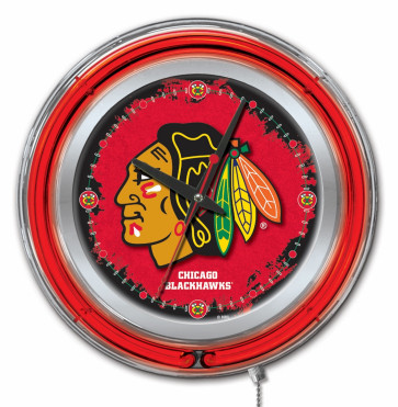 Chicago Blackhawks Logo Neon Clock 15 inch