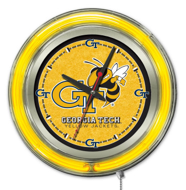 Georgia Tech 15 Inch Neon Clock