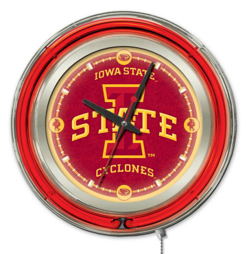 Iowa State 15 Inch Neon Clock