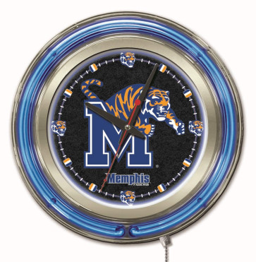 15" Neon University of Memphis Logo Clock