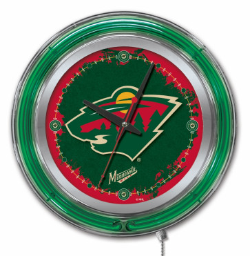 Minnesota Wild Logo Neon Clock 15 inch
