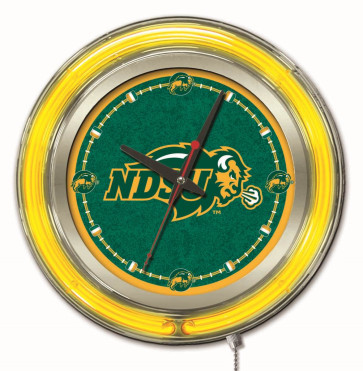 15" Neon North Dakota State Logo Clock