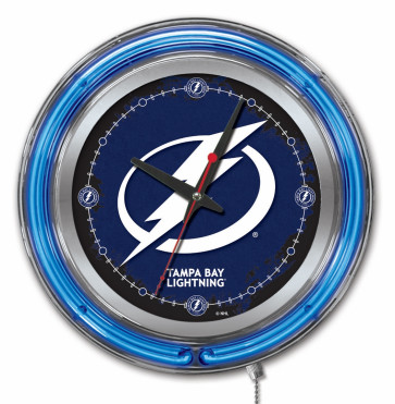 Tampa Bay Lightning Logo Neon Clock 15 Inch