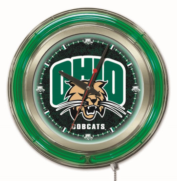 15" Neon Ohio University Logo Clock