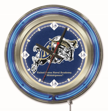 15" Neon US Naval Academy Logo Clock