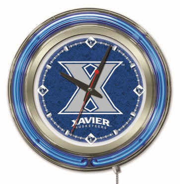 15" Neon Xavier University Logo Clock