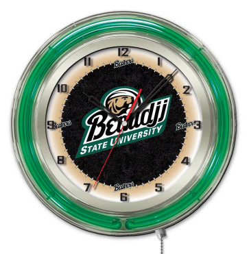 Bemidji State Neon Clock 19 inch
