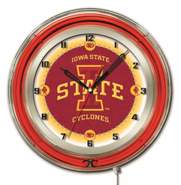 Iowa State 19 Inch Neon Clock 