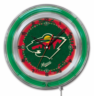 Minnesota Wild Logo Neon Clock 19 inch