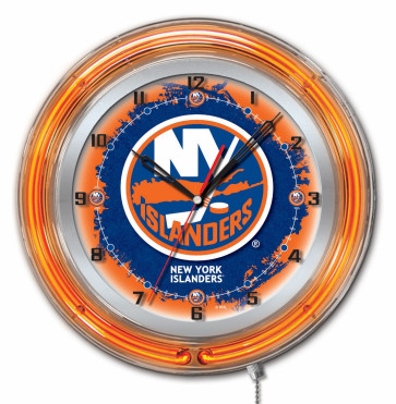 New York Islanders Logo Neon Clock 19 Inch