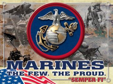 Us Marine Corps Logo Printed Canvas Art