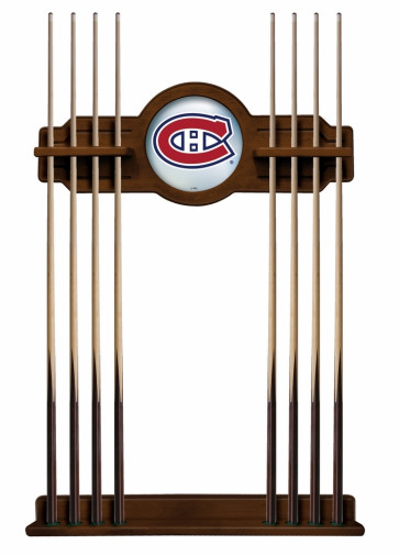Montreal Canadiens Logo Billiard Cue Rack in Chardonnay Finish