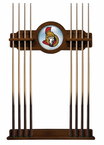 Ottawa Senators Logo Billiard Cue Rack in Chardonnay Finish