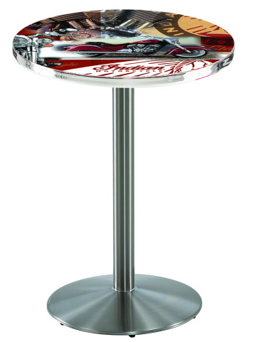L214 Indian Motorcycle Logo Stainless Pub Table