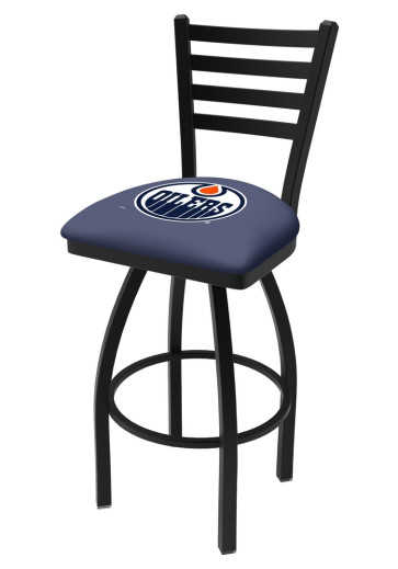 Edmonton Oilers Logo L014 Ladder Back Bar Stool