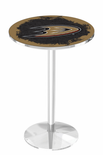 Anaheim Ducks Logo Design 1 L214 Pub Table in Chrome