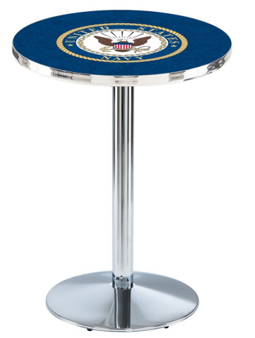 US Navy Chrome L214 Logo Pub Table