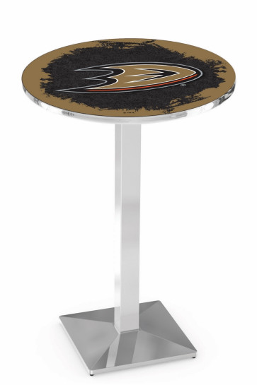 Anaheim Ducks Logo Design 1 L217 Pub Table with Chrome Finish
