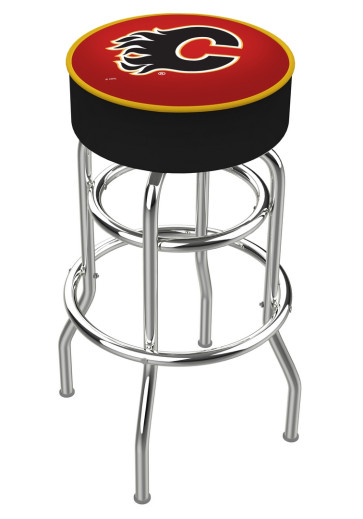 Calgary Flames Logo L7C1 Backless Bar Stool