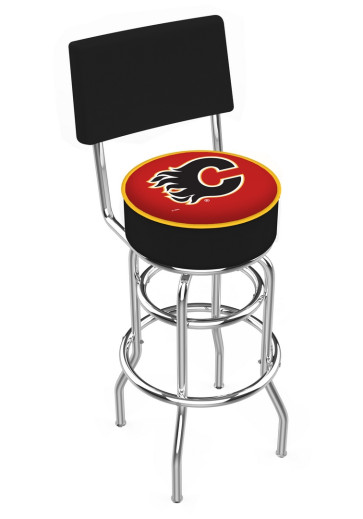 Calgary Flames Logo L7C4 Bar Stool with Back Rest