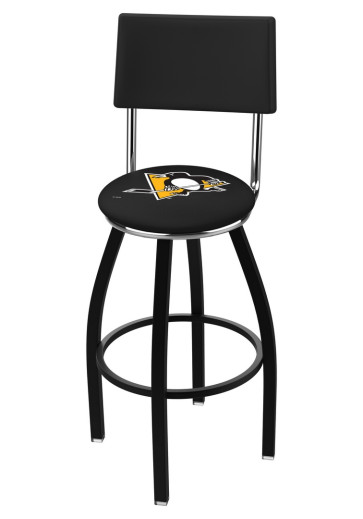 Pittsburgh Penguins Logo L8B4 Bar Stool with Back Rest