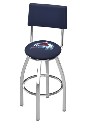 Colorado Avalanche Logo L8C4 Bar Stool with Back Rest