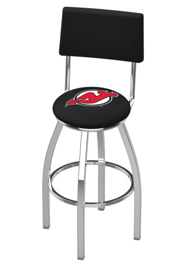 New Jersey Devils Logo L8C4 Bar Stool with Back Rest