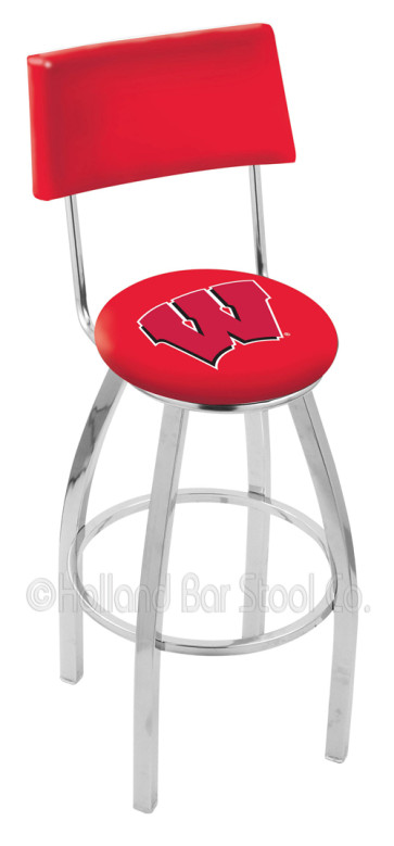 L8C4 University of Wisconsin - W Block Logo Bar Stool
