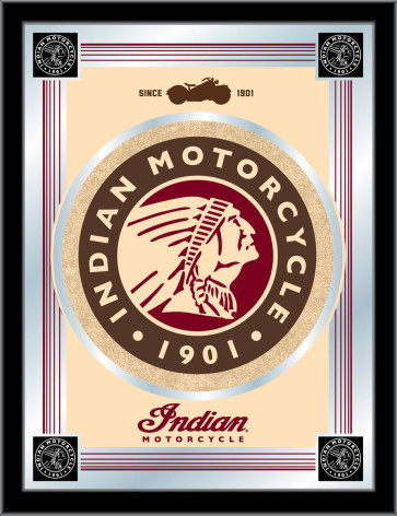 Indian Motorcycle Tan Logo Mirror