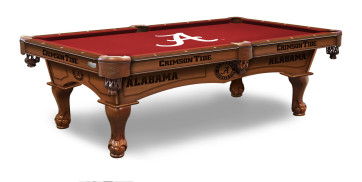 University of Alabama Billiard Table with Logo Cloth