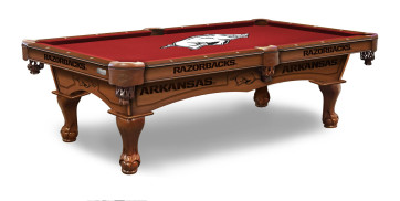 Arkansas Pool Table With Logo Cloth