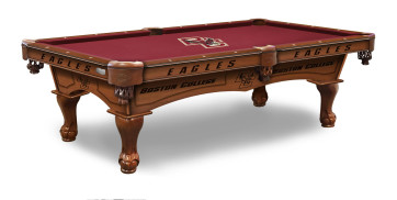 Boston College Pool Table With Logo Cloth