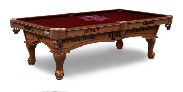 Texas A&M Billiard Table With Logo Cloth
