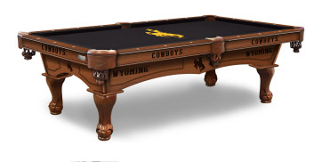University of Wyoming Cowboys Billiard Table with Logo Cloth