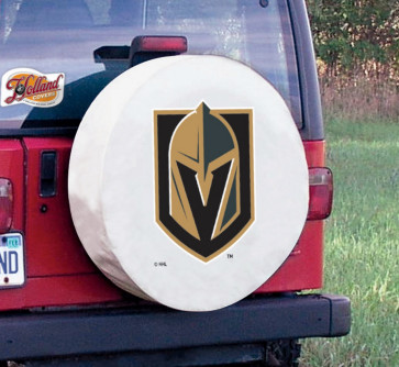 Vegas Golden Knights Logo Jeep Wrangler Tire Cover on white vinyl