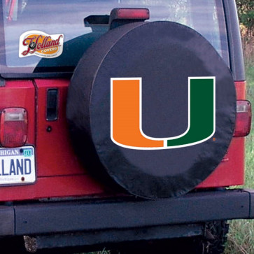 University of Miami Logo Tire Cover - Black