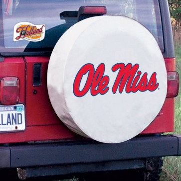 University of Mississippi Logo Tire Cover - White