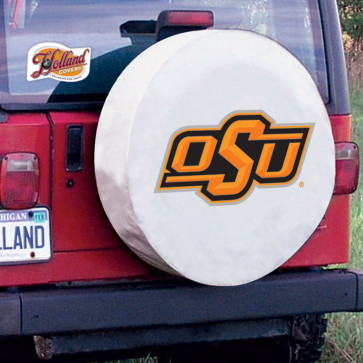 Oklahoma State University Logo Tire Cover - White