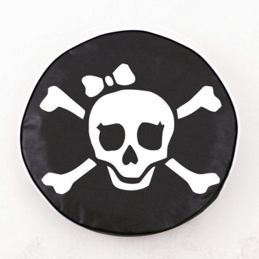 Pirate Girl (white on black) Logo Tire Cover