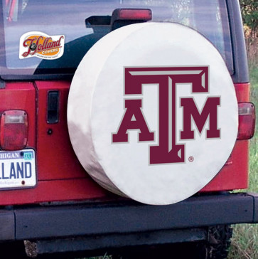Texas A&M Logo Tire Cover - White