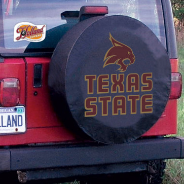 Texas State University Logo Tire Cover -  Black