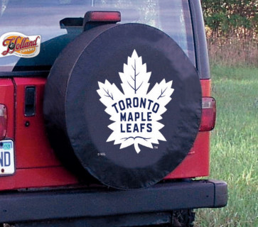 Toronto Maple Leafs Logo Jeep Wrangler Tire Cover on Black Vinyl