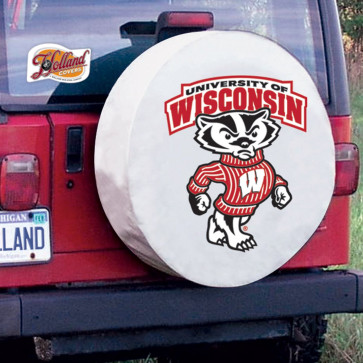 University of Wisconsin - Bucky Logo Tire Cover - White
