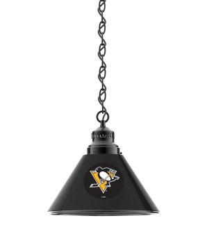 Pittsburgh Penguins Logo Single Pendant Light with Black Finish